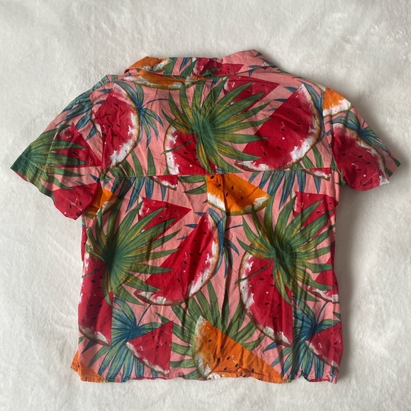 Harlow Watermelon Print Tie-Front Top - Picture 3 of 3